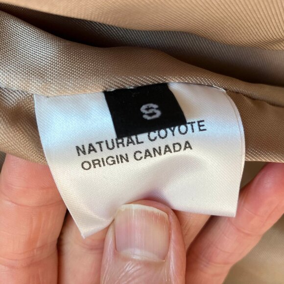 NWT Wolfie Furs Beige Coyote GENUINE FUR mid-length vest SZ S more like M 6 or 8 - Picture 6 of 7